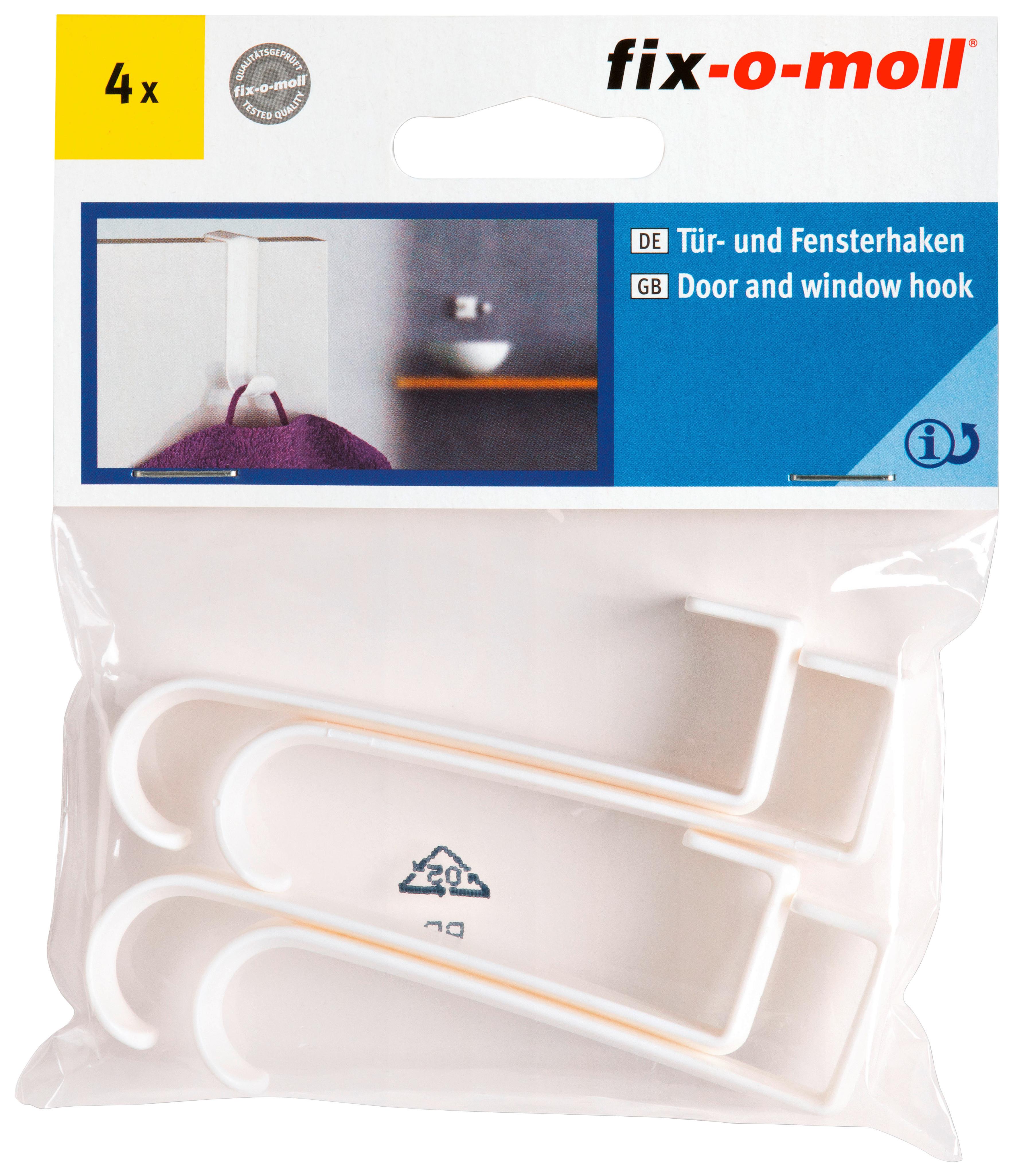 Ajtó- És Ablakakasztó 4db - fehér, műanyag (1,5/7,7/2,3cm) - Suki