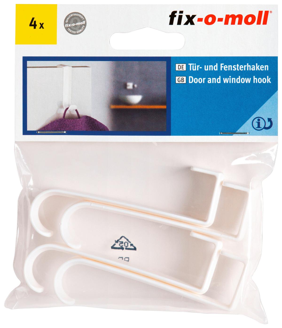 Ajtó- És Ablakakasztó 4db - fehér, műanyag (1,5/7,7/2,3cm) - Suki