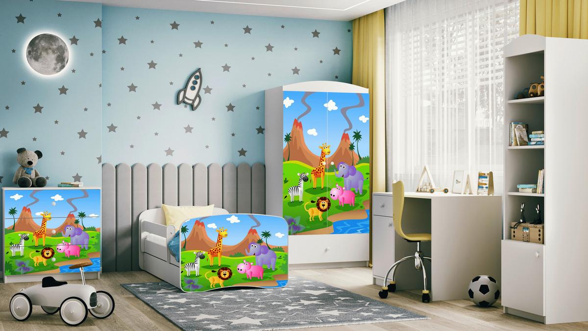Kinder-/Juniorbett Babydreams inkl. Matratze 80x160 - Birkefarben/Weiß, MODERN, Holz/Holzwerkstoff (80/160cm) - MID.YOU