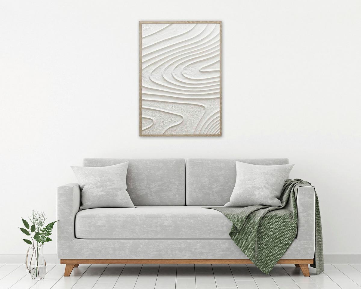 Obraz na plátně MIKE, 50x70x4cm - bílá/přírodní barvy, Moderní, kompozitní dřevo/plast (50/70/4cm) - Mömax