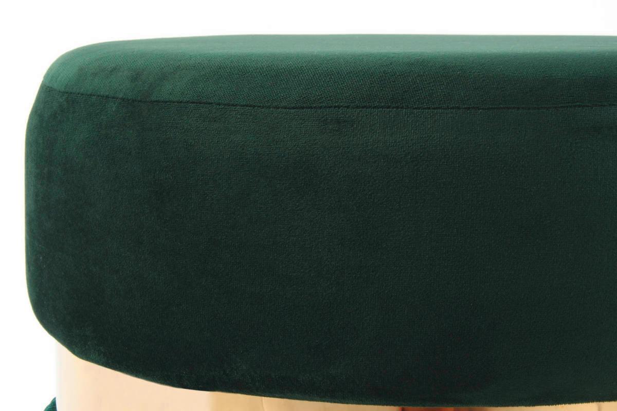 Hocker Bruih Textil Grün Gold Sitz Gepolstert H: 45 cm - Goldfarben/Grün, Design, Kunststoff/Textil (38/45/38cm) - Kayoom
