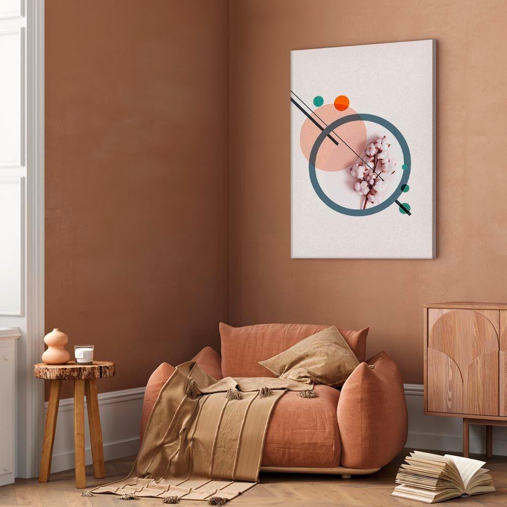 Leinwandbild Geometric Cotton Beige B: 40 cm - Beige, Basics, Holzwerkstoff/Textil (40/60/1,2cm) - artgeist