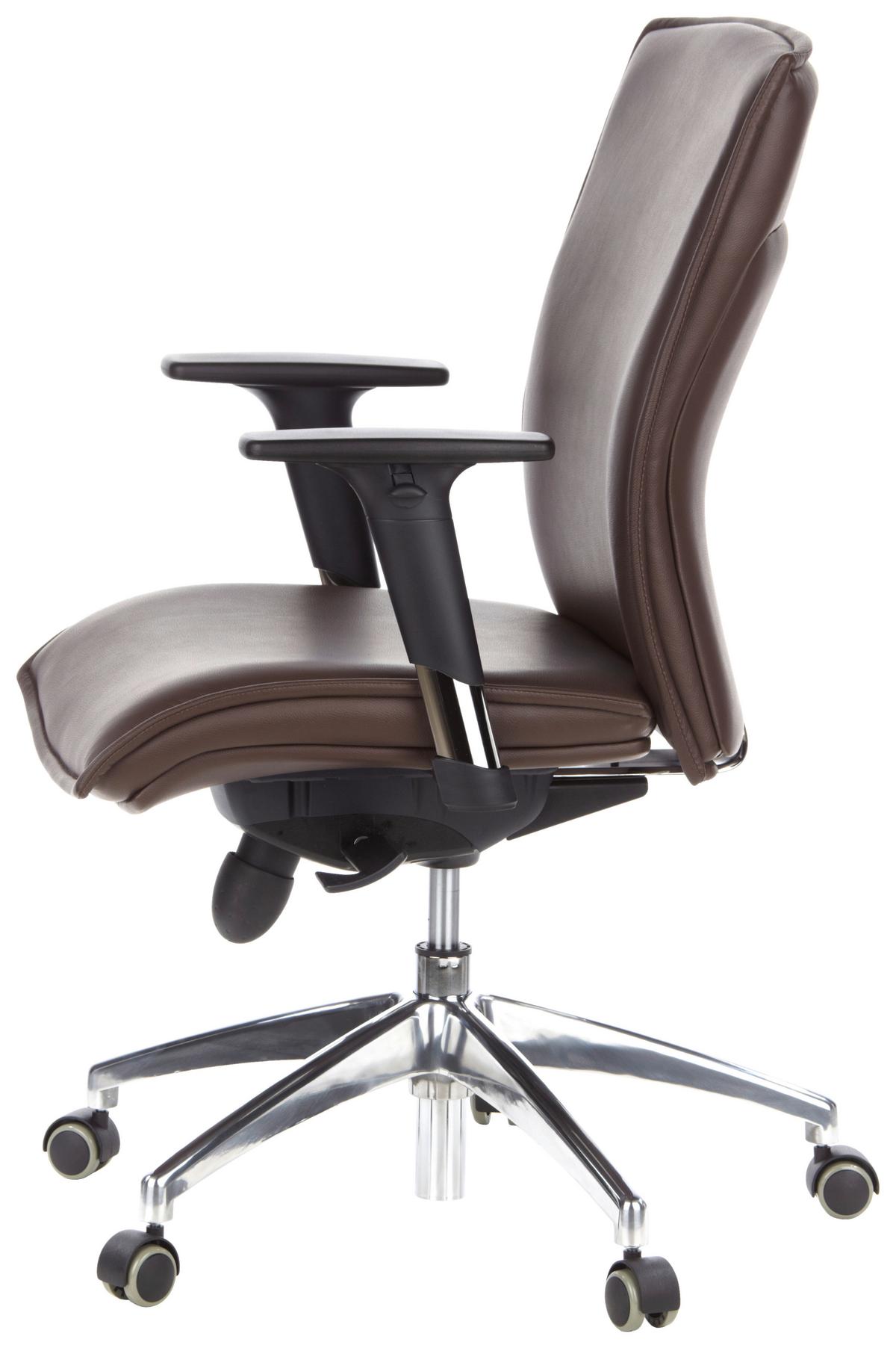 Drehstuhl Murano 10 Dunkelbraun - Dunkelbraun/Schwarz, MODERN, Leder/Kunststoff (59/117/51cm) - MID.YOU