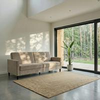 Schlafsofa Palermo Taupe, mit Schlaffunktion - Taupe/Schwarz, Basics, Textil (207/86/86cm) - Livetastic
