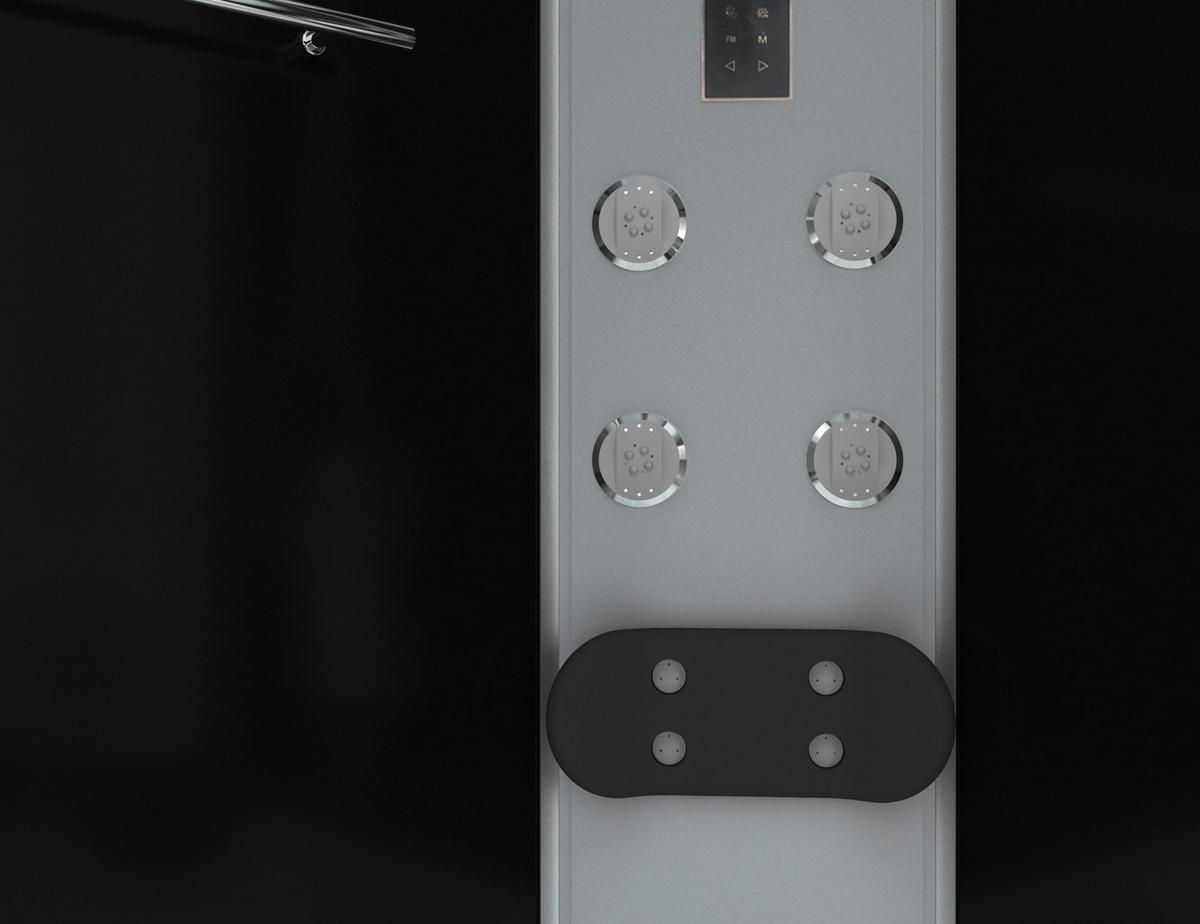 Dampfdusche Salsa Mit Massagedüsen, Beleuchtung - Schwarz/Weiß, Basics, Glas (120/120/227cm) - Sanotechnik