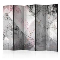 Paravent Grau Hellrosa B: 225 Cm - Hellrosa/Grau, Basics, Holz/Textil (225/172/3cm) - artgeist