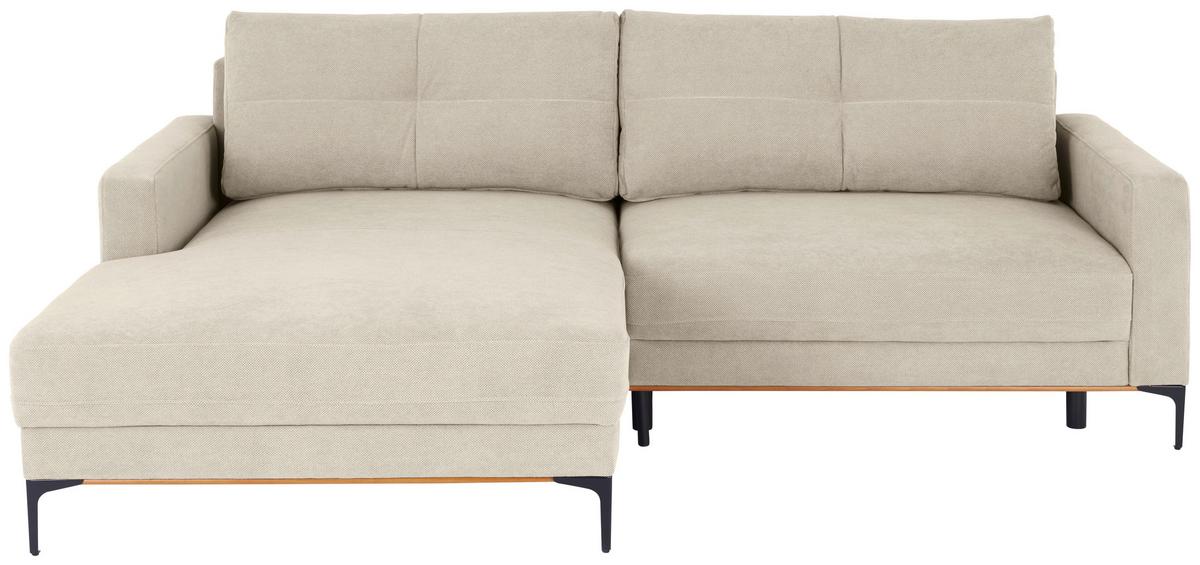 Ecksofa Bergamo - Schwarz/Sahara, MODERN, Textil (162/238cm) - Ondega