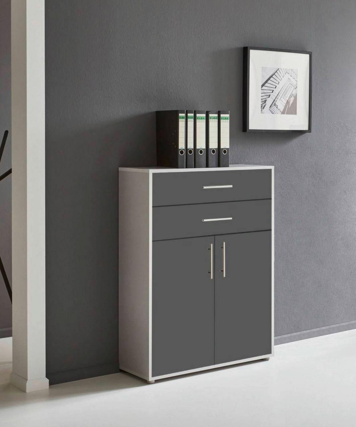 AKTENSCHRANK OFFICE EDITION - Anthrazit/Hellgrau, LIFESTYLE, Holzwerkstoff (84,4/113,6/33cm) - MID.YOU