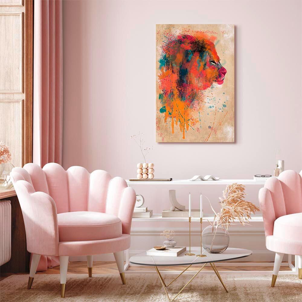 Leinwandbild Pink Koralle B: 40 Cm - Pink/Koralle, Basics, Holzwerkstoff/Textil (40/60/1.2cm) - artgeist