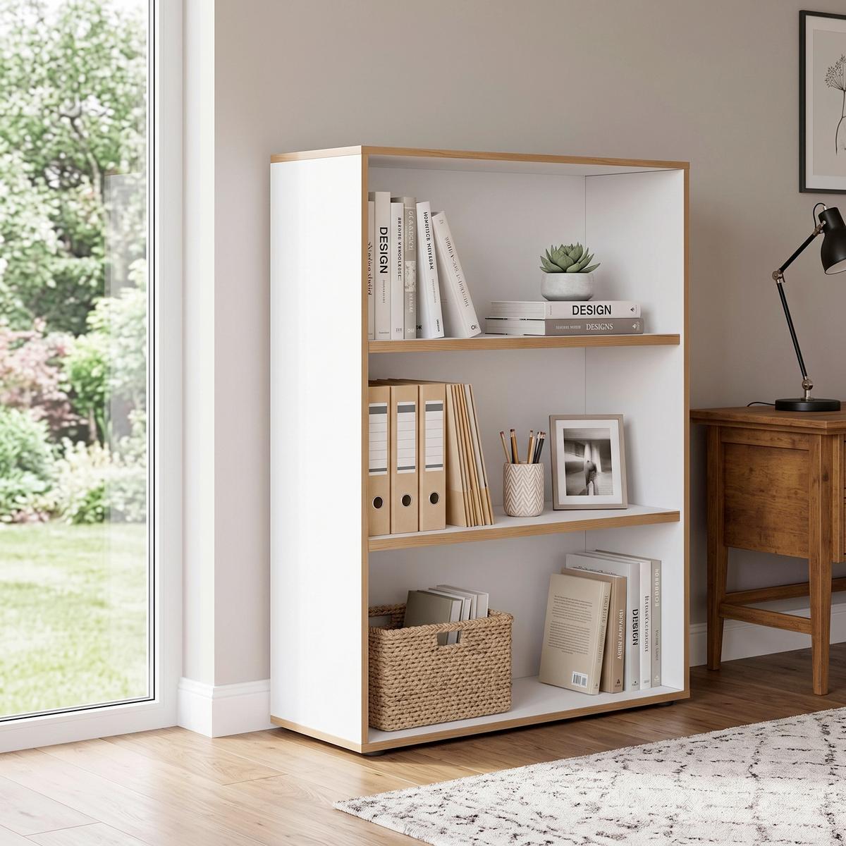 REGÁL NA ŠANÓNY SALIA B100 - čierna/biela, Design, kompozitné drevo/plast (100/110/33cm) - P & B