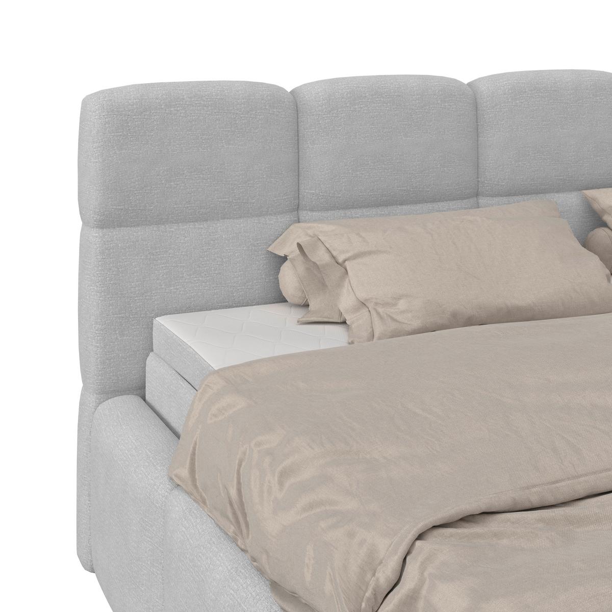 Polsterbett Noe Hellgrau 160x200 Cm - Hellgrau/Schwarz, Trend, Textil/Metall (160/200cm)