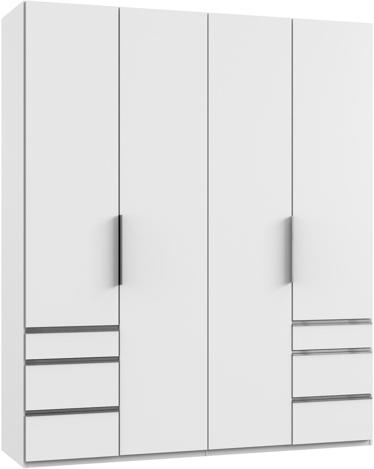 Drehtürenschrank Mit Laden B: 200 Cm Level, Weiß - Weiß, MODERN, Holzwerkstoff (200/236/58cm) - MID.YOU