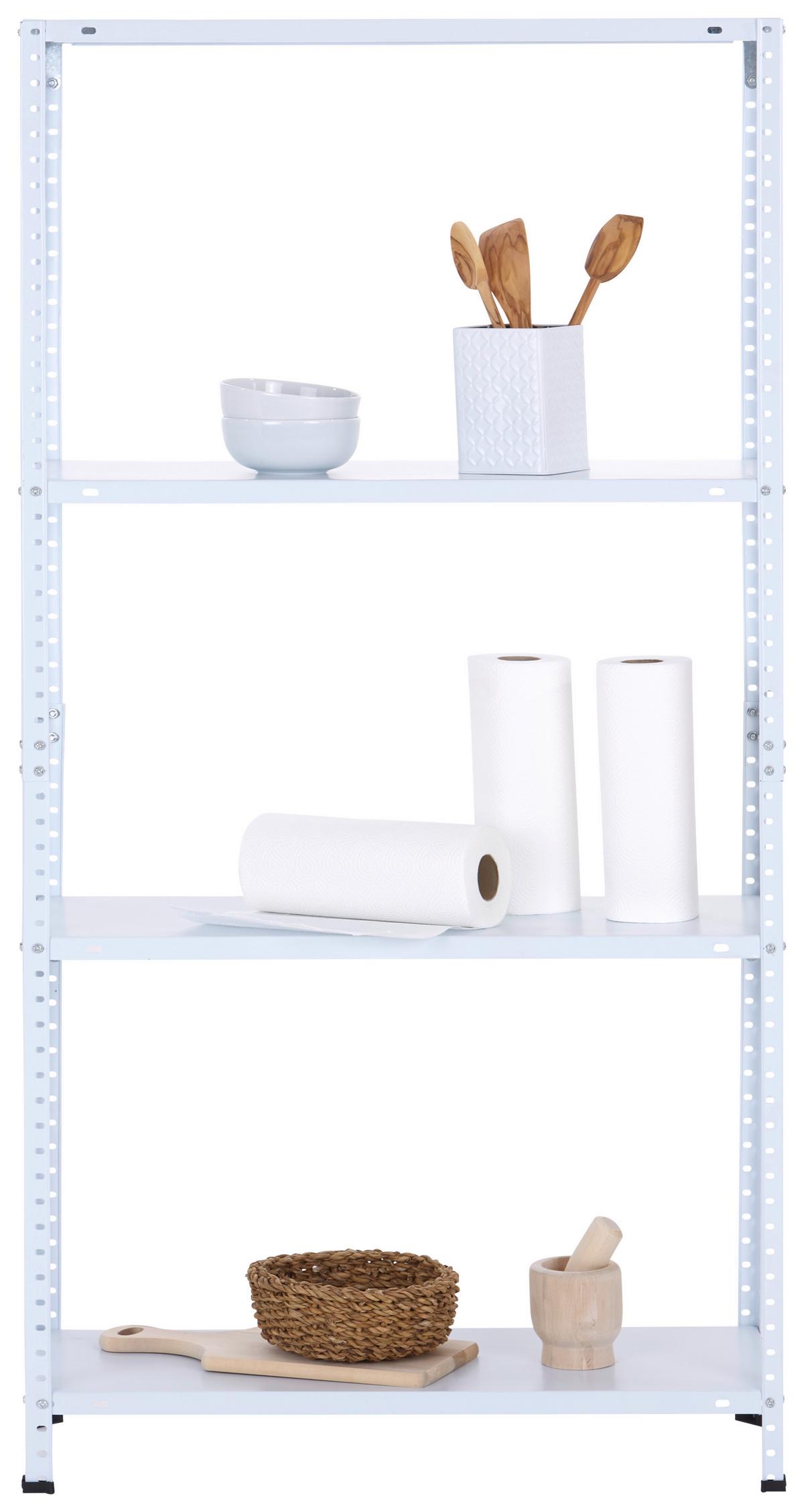 Schraubregal Stahl 75x150x30 Cm 40kg/boden - Weiß, MODERN, Metall (75/150/30cm) - Homezone
