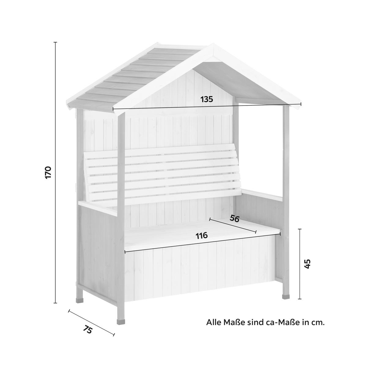 Zahradní lavice z masívu Giuliana bílá/šedá - šedá/bílá, Moderní, dřevo (135/170/75cm) - Bessagi Garden