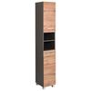 Hochschrank Paris Eiche Wotan/weiß B: 30 Cm - Silberfarben/Eiche Wotan, MODERN, Holzwerkstoff (30/180/35cm) - Held