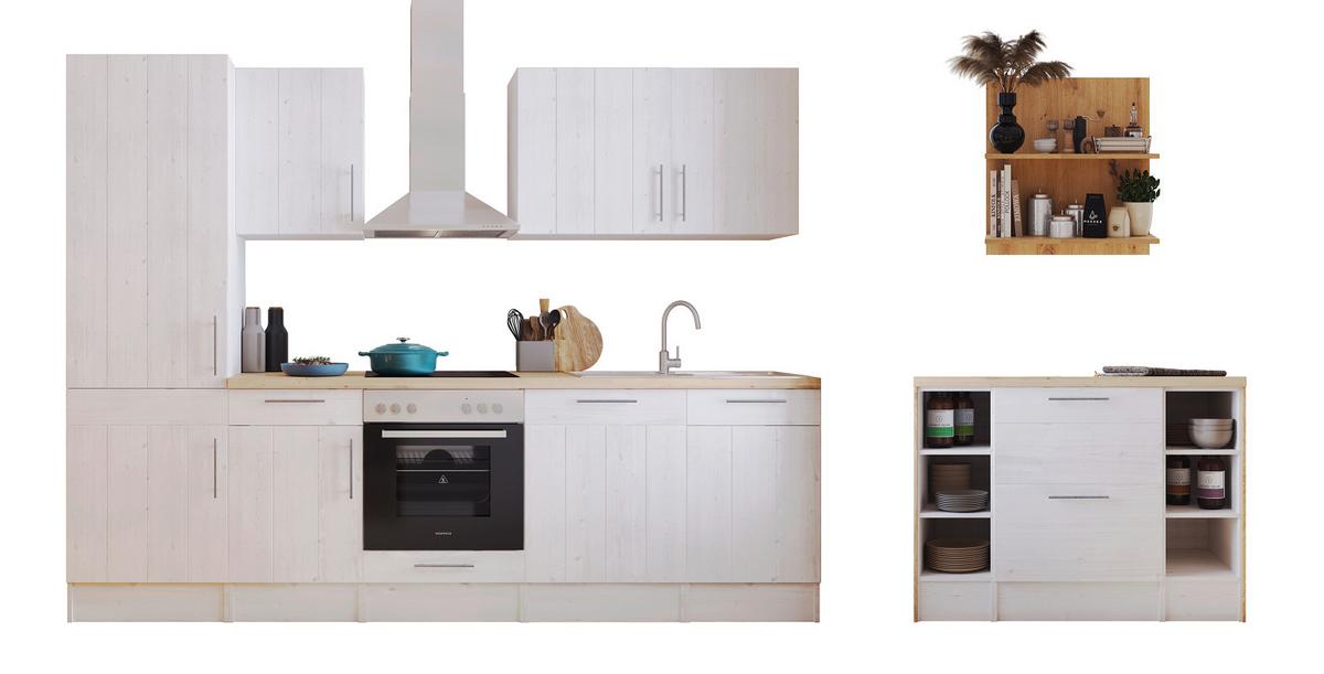 Küchenblock Anton Küchenzeile 280 cm - Wildeiche/Lärchefarben, LIFESTYLE, Holzwerkstoff (280-124cm) - Respekta