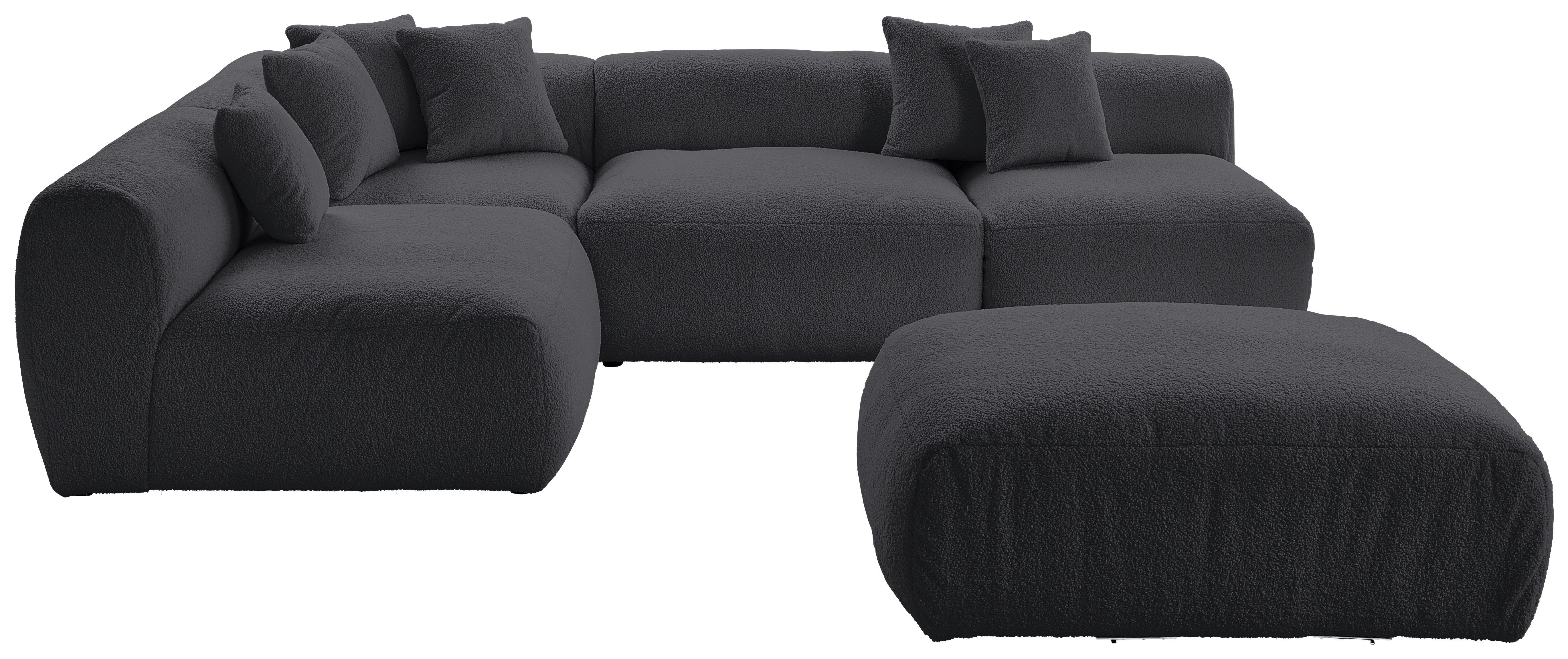 Ecksofa Bloom - Dunkelgrau, Trend, Textil (215/300cm) - Livetastic