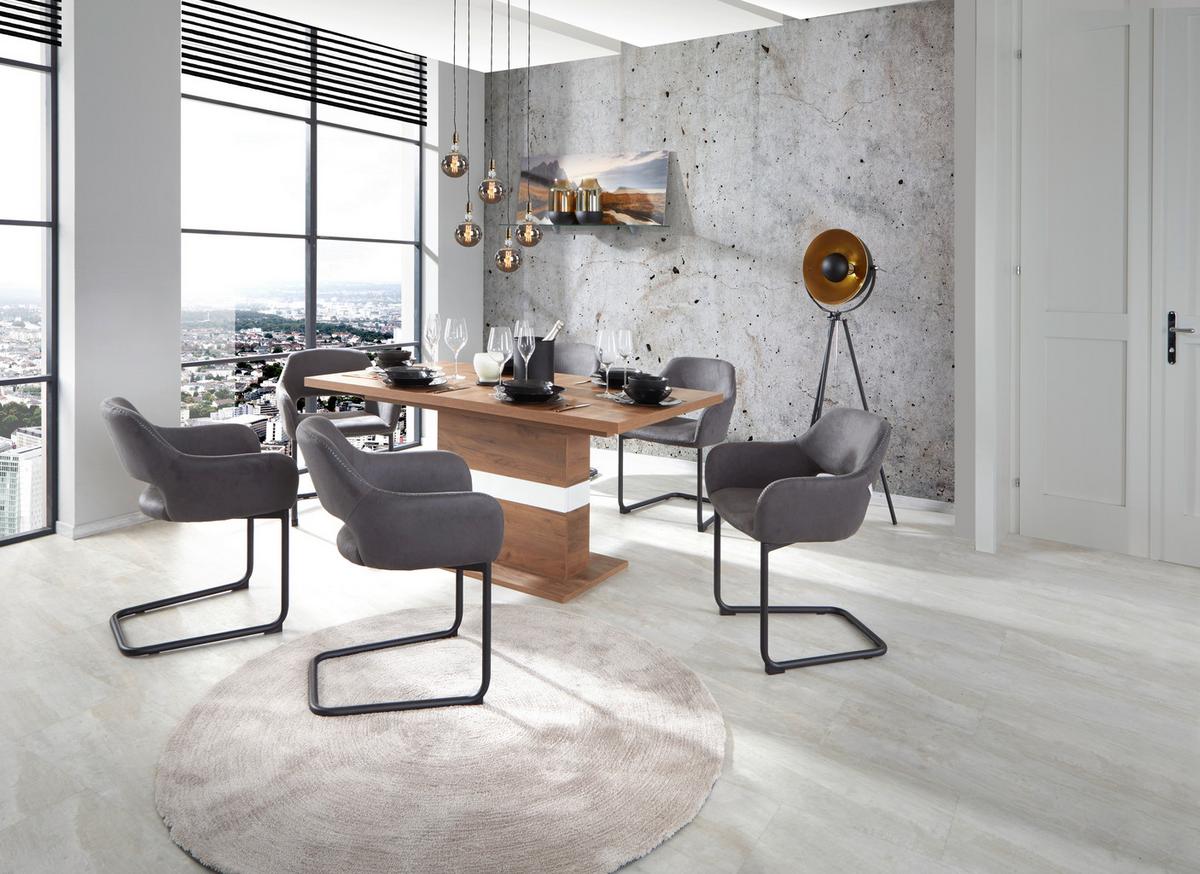 Kihúzható Asztal Avensis New Mdt10 - tölgyfa színű/fehér, Modern, faalapú anyag (160/76/90cm) - Luca Bessoni