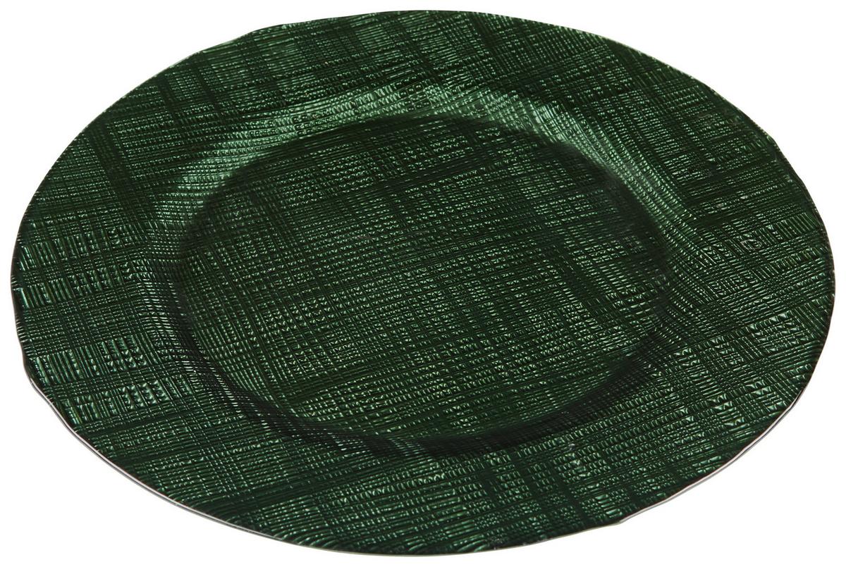 Dísztányér Folke - zöld, Design, Üveg (33cm) - Luca Bessoni