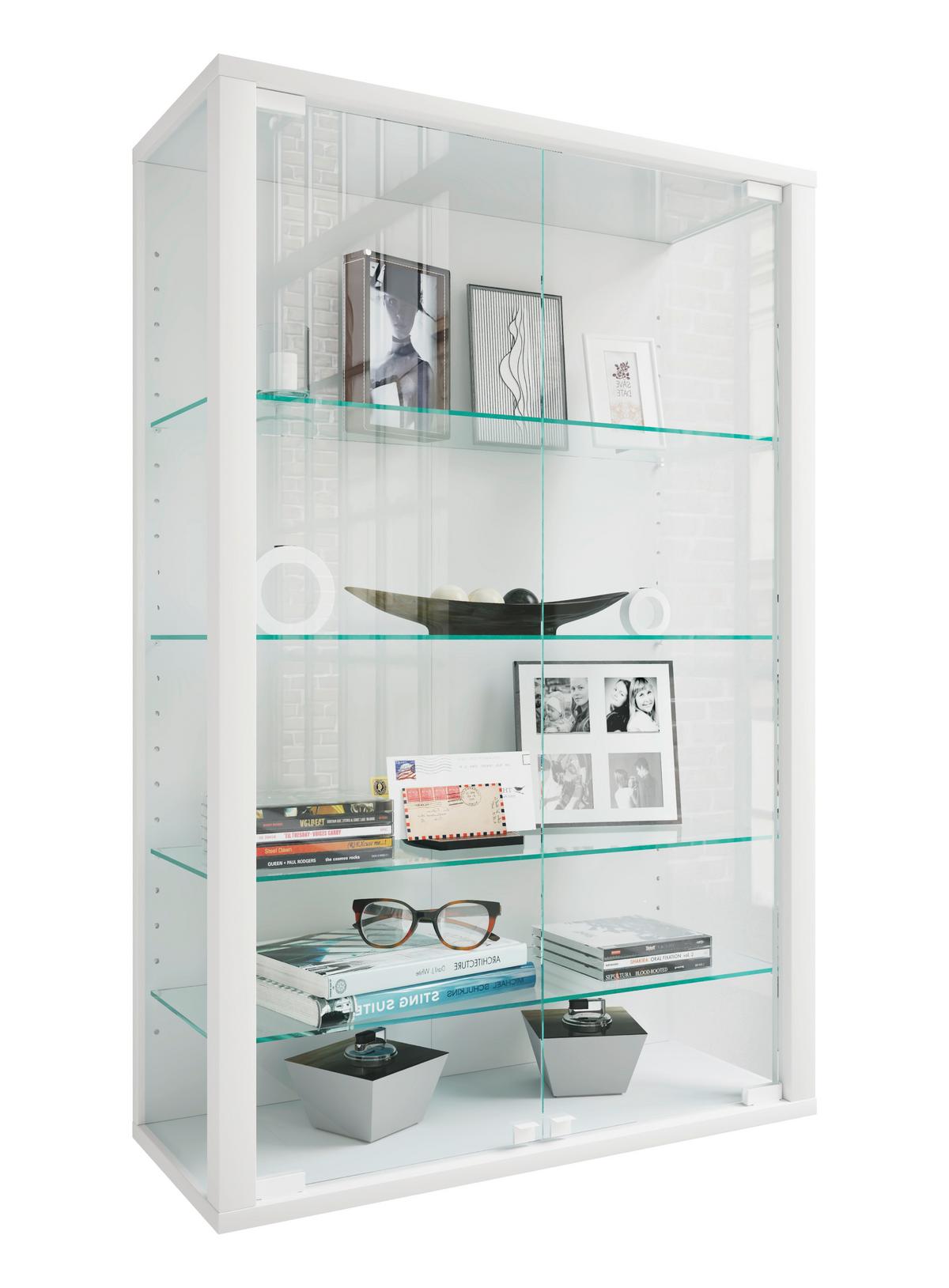 Hängevitrine Udina Weiß B: 59 cm - Klar/Weiß, Design, Glas/Holzwerkstoff (59/91/25cm) - Livetastic