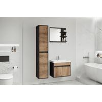 Badmöbel-Set 3-Tlg. Cyprus 90,2 cm Kastanienfarben - Kastanienfarben/Anthrazit, LIFESTYLE, Keramik/Holzwerkstoff (90,2cm) - P & B