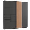Schwebetürenschrank 180 cm Coburg Graphit/Eiche Dekor - Graphitfarben/Eiche Artisan, MODERN, Holzwerkstoff (180/198/65cm) - MID.YOU