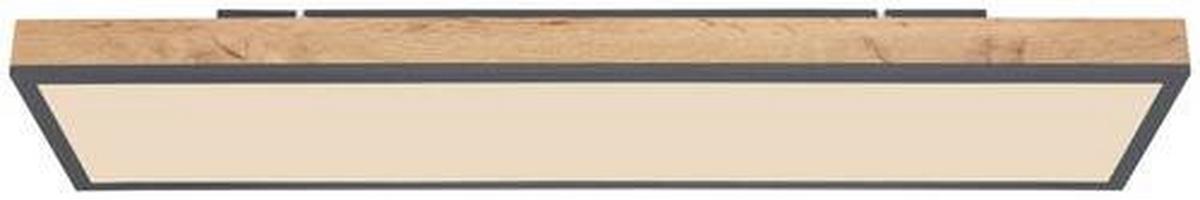 LED-Deckenleuchte Doro L: 80 cm mit Fernbedienung - Opal/Graphitfarben, Basics, Kunststoff/Metall (80/20cm) - Globo