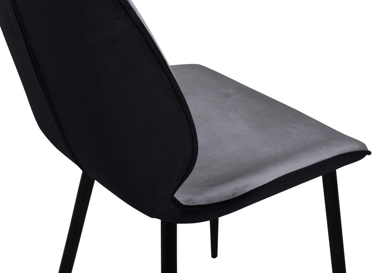 Stuhl-set Emma - Hellgrau/Schwarz, Design, Textil/Metall (47/89/57cm) - Livetastic
