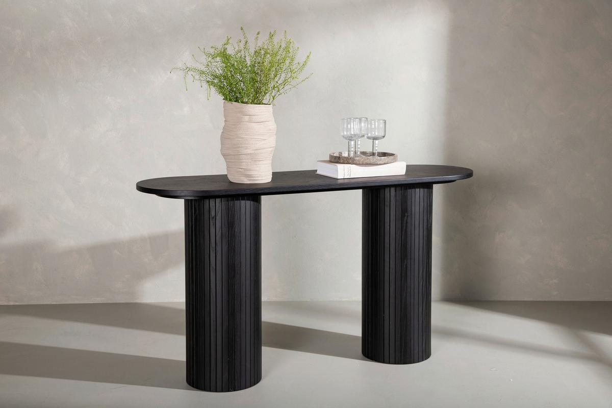Konsole Bianca - Schwarz, Design, Holzwerkstoff (130/40/72cm) - Livetastic