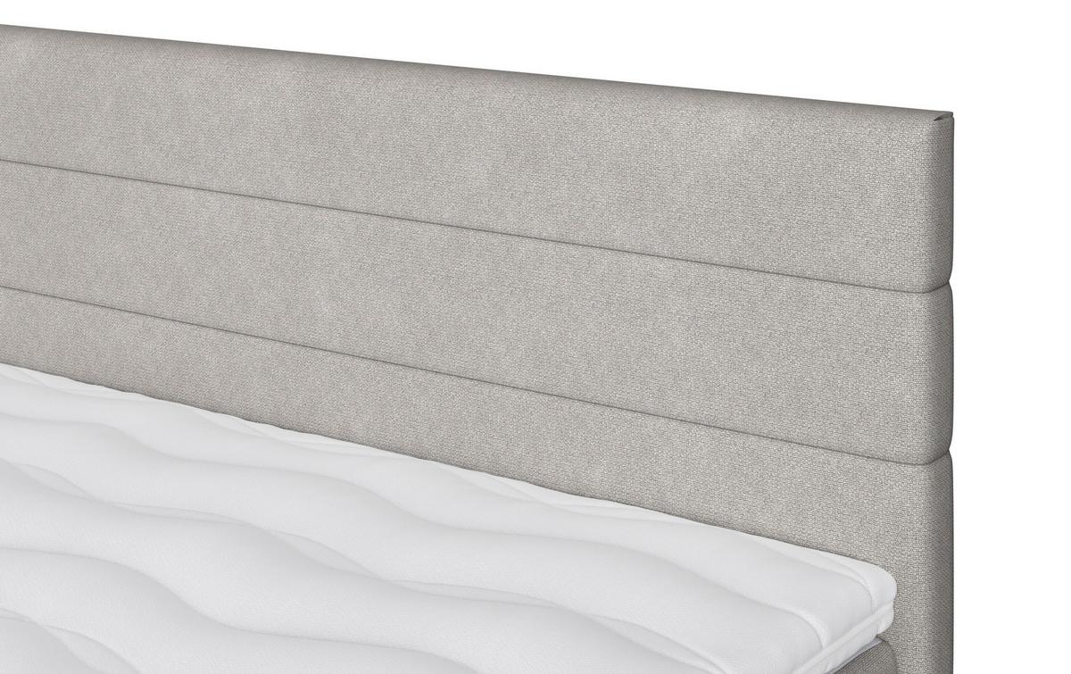Boxspringbett mit Topper 180x200 cm Mammut,silberfarben - Silberfarben/Schwarz, KONVENTIONELL, Holz/Holzwerkstoff (180/200cm) - MID.YOU