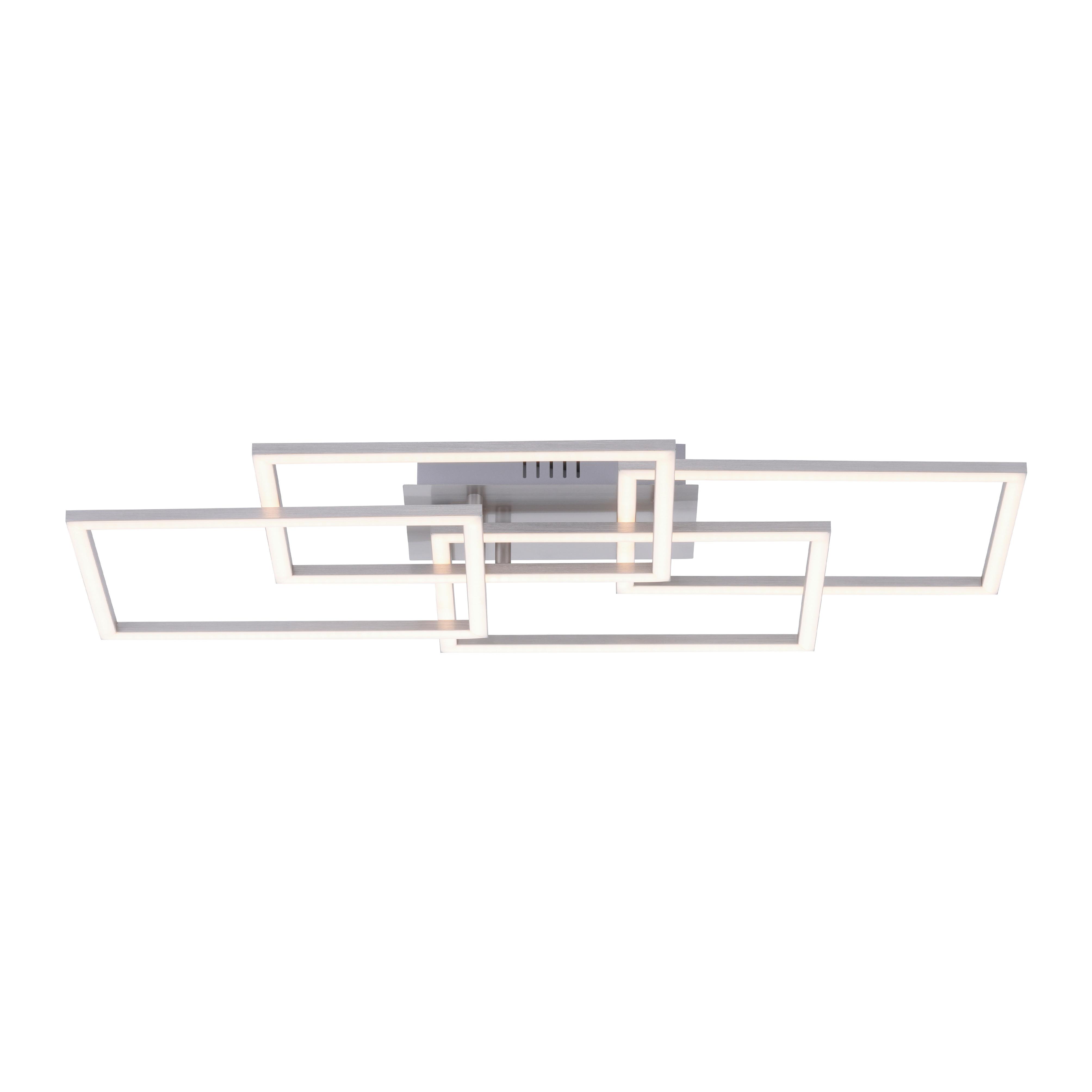 LED-Deckenleuchte Iven L: 70 cm dimmbar mit Memory-Funktion - Alufarben, Design, Kunststoff/Metall (70/34,5/9,5cm)