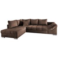 Eckschlafsofa Alvito Braun S: 202/298 cm - Silberfarben/Braun, Design, Textil (202/298cm) - MID.YOU