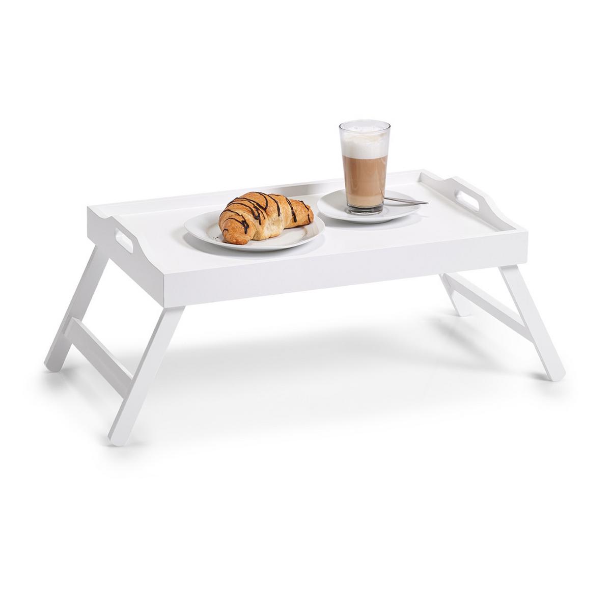 Serviertablett Weiß B: 55 Cm - Weiß, Basics, Holzwerkstoff (55/27/36cm) - Zeller Present