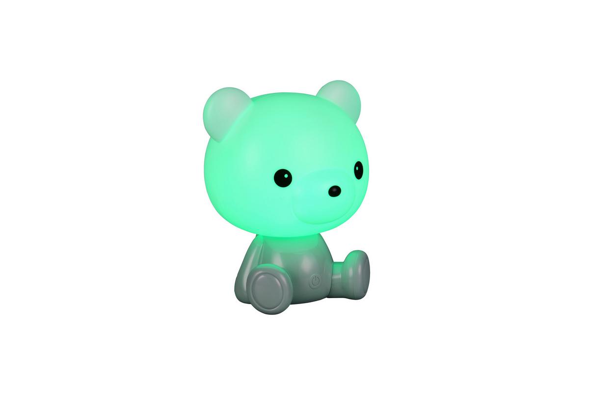 LED-Tischleuchte Cutie Grün Weiß B: 19 cm - Weiß/Grün, LIFESTYLE, Kunststoff (21/19/25,5cm)