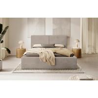 Polsterbett mit Bettkasten Inez Hellbraun 180x200 cm - Hellbraun/Schwarz, MODERN, Holz/Holzwerkstoff (180/200cm) - MID.YOU