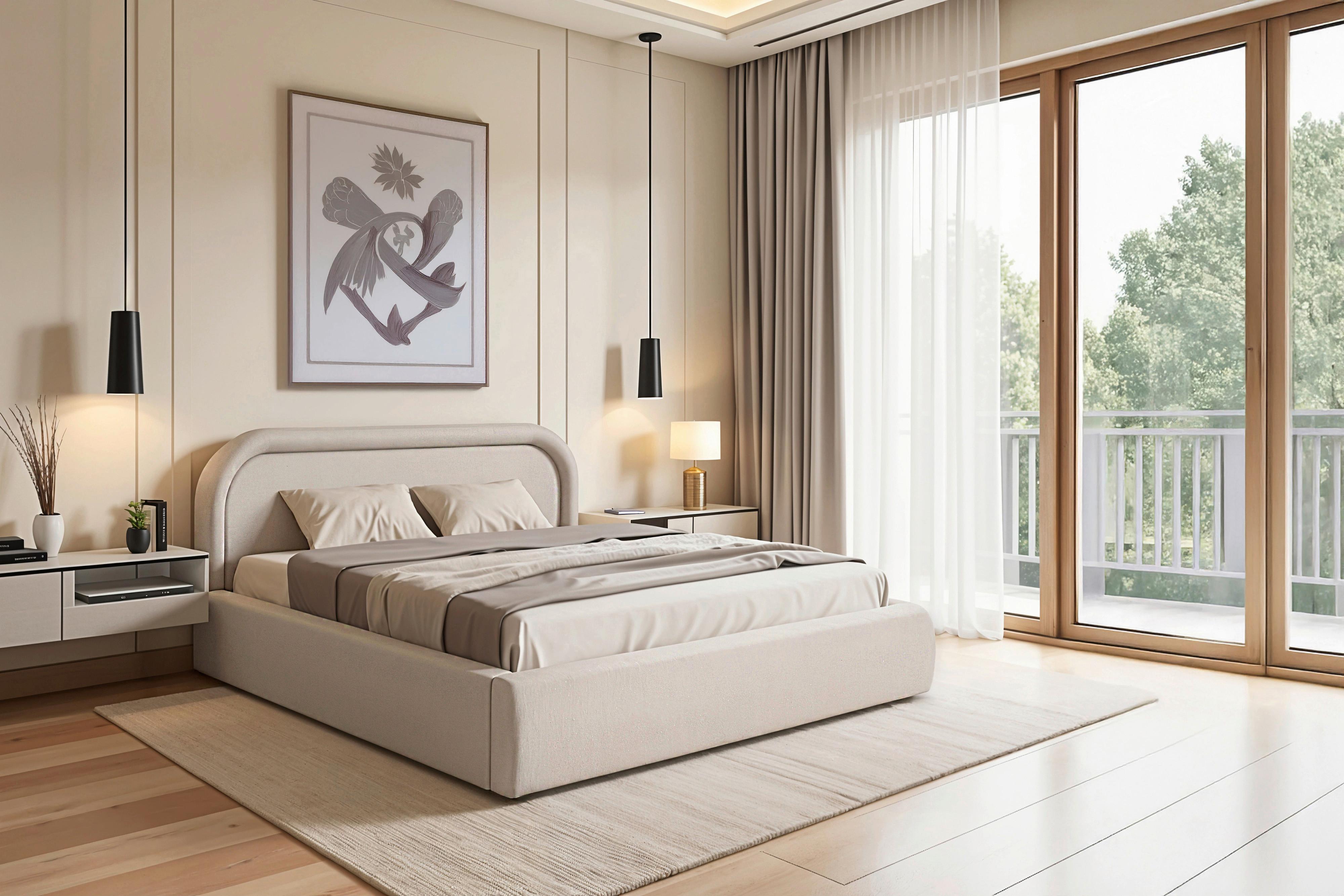 Polsterbett Dafne Beige Lf: 180x200 Cm - Eichefarben/Beige, MODERN, Holz/Textil (180/200cm) - Livetastic