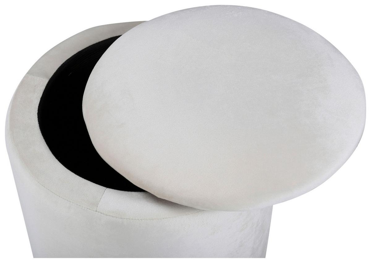 Pouf Limpen - Creme, Design, Textil (32/40/32cm) - Livetastic
