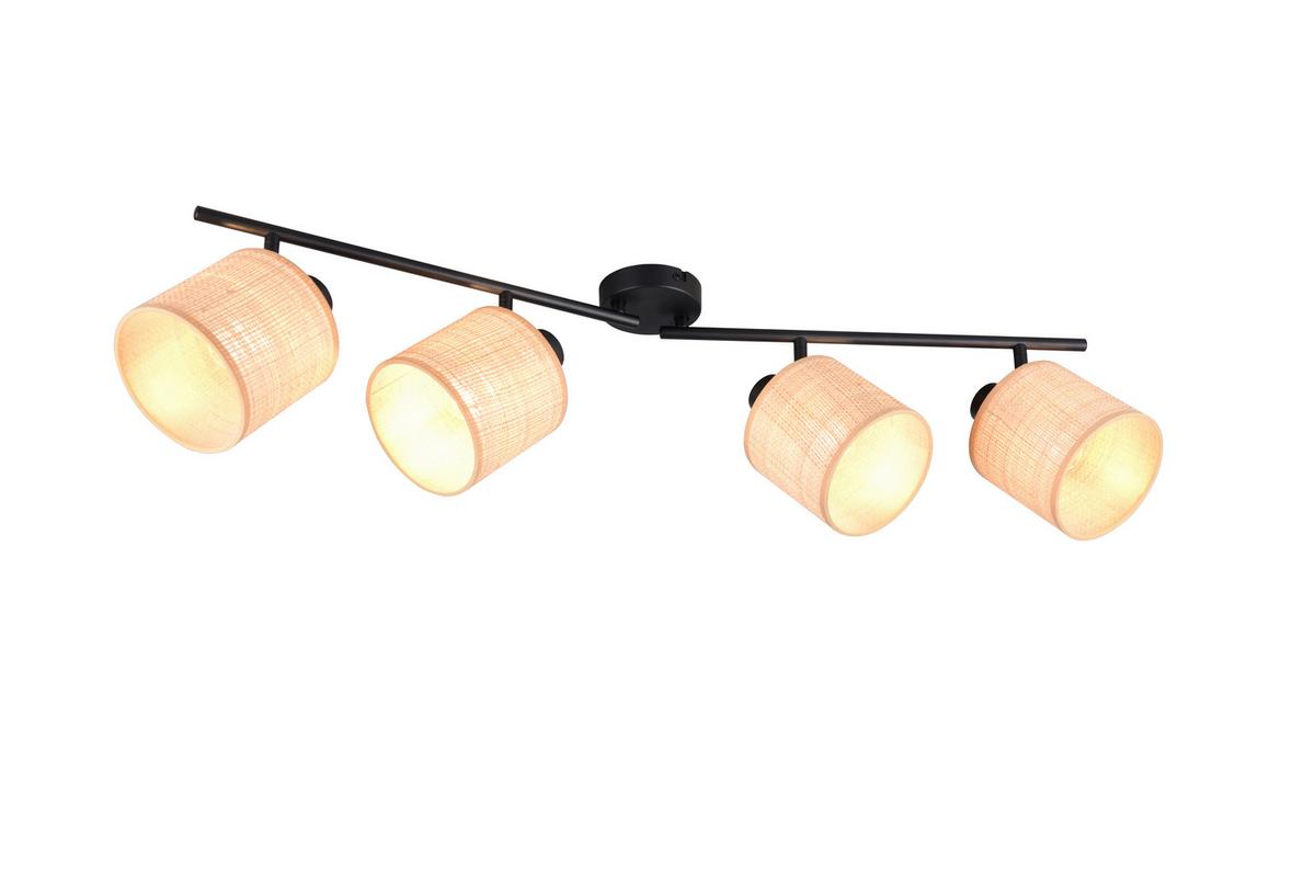 Strahler Aimee Naturfarben Schwarz B: 87,5 cm - Schwarz/Naturfarben, Natur, Textil/Metall (87,5/25/13cm)
