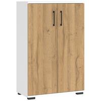 Aktenschrank Profi Weiß/Eiche Dekor B: 80cm - Eichefarben/Weiß, MODERN, Holzwerkstoff (80/123/40cm) - Germania