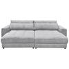 Big Sofa Barura Loveseat Mit Kissen B: 292 Cm Hellgrau Cord - Hellgrau/Schwarz, KONVENTIONELL, Holzwerkstoff/Textil (292/90/194cm) - MID.YOU