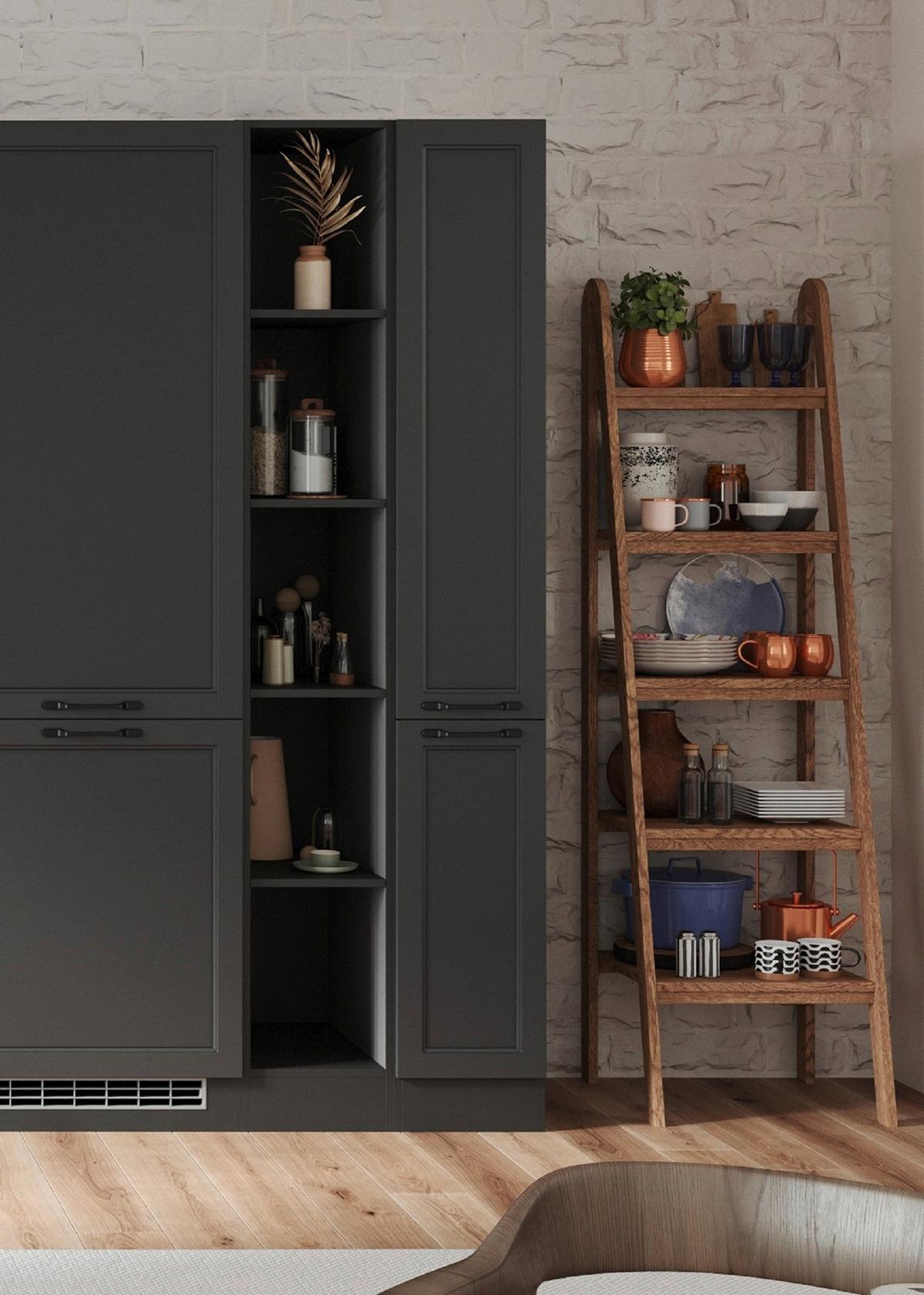 Apothekerschrank Meran B: 30 cm Grau - Grau, LIFESTYLE, Holzwerkstoff (30/200/60cm) - Held