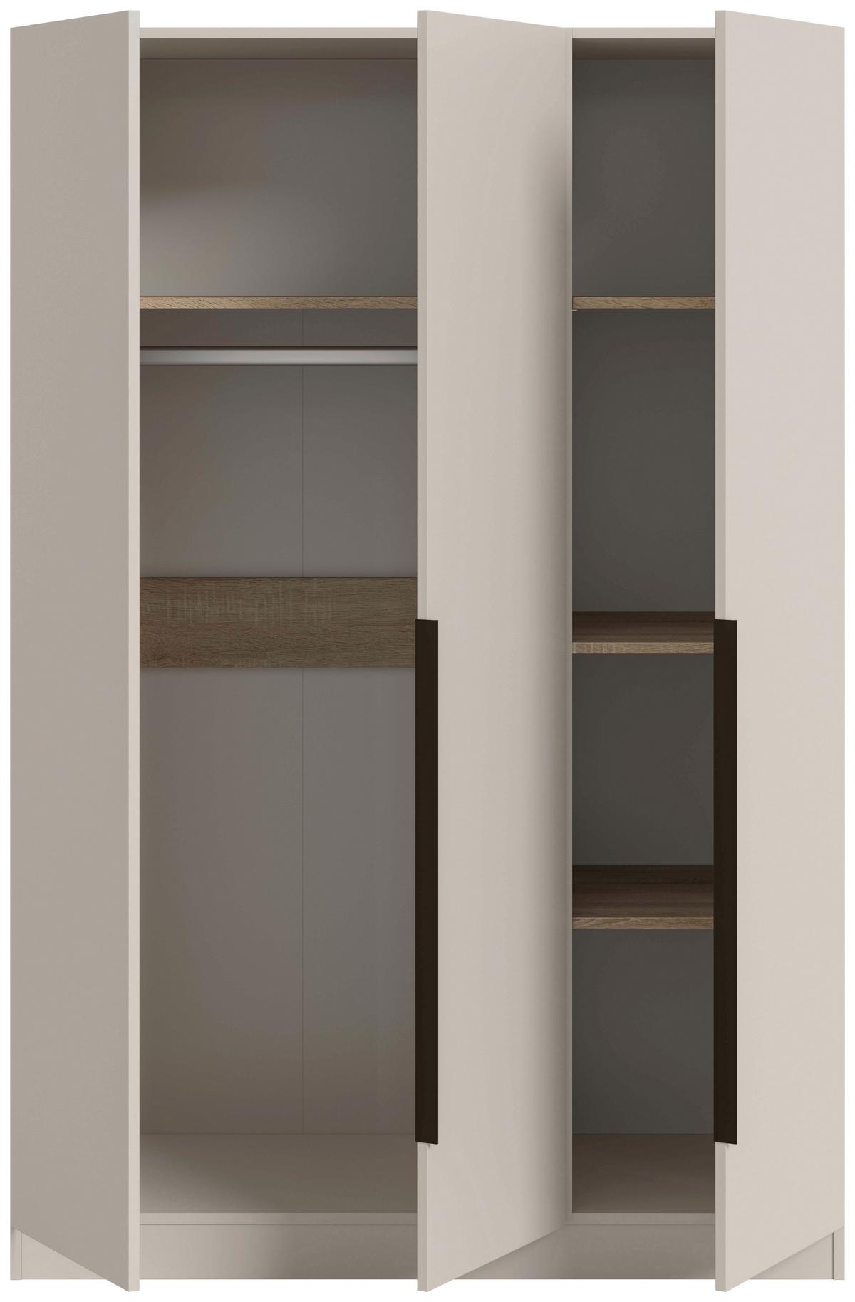 DREHTÜRENSCHRANK Kopenhagen Schwarz B: 120cm - Kaschmir, MODERN, Holzwerkstoff (120/181/52cm) - Livetastic
