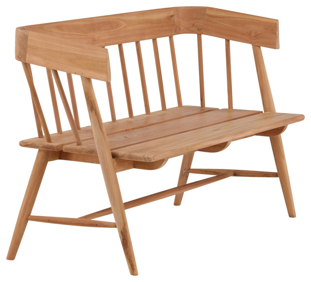 Gartenbank Teakholz 2-Sitzer Split - Teakfarben, KONVENTIONELL, Holz (58/85/132cm) - Gardenson