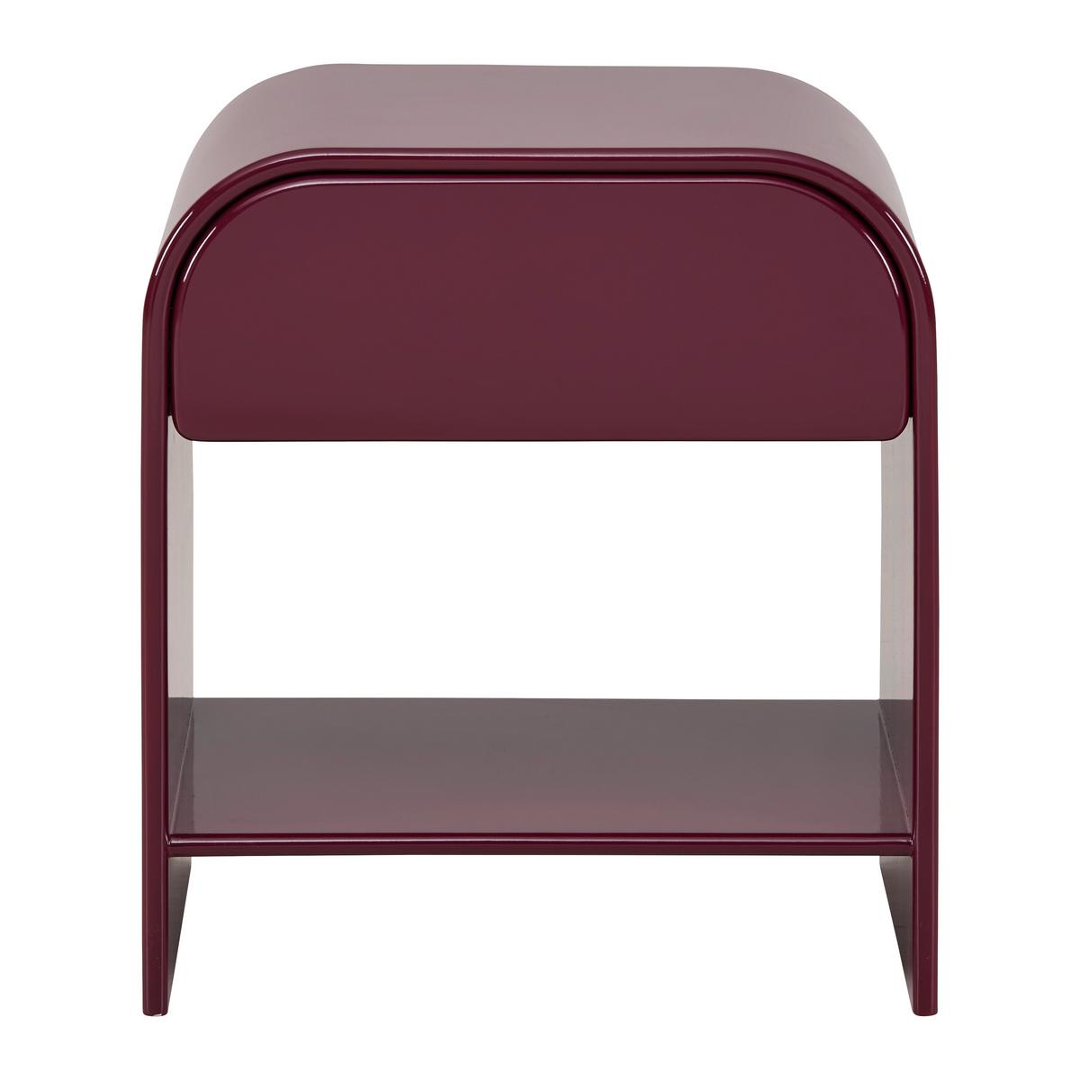 Nočný stolík RUBY vínovočervená, lakovaná - vínovočervená, Modern, kompozitné drevo (40/45/30cm) - Mömax