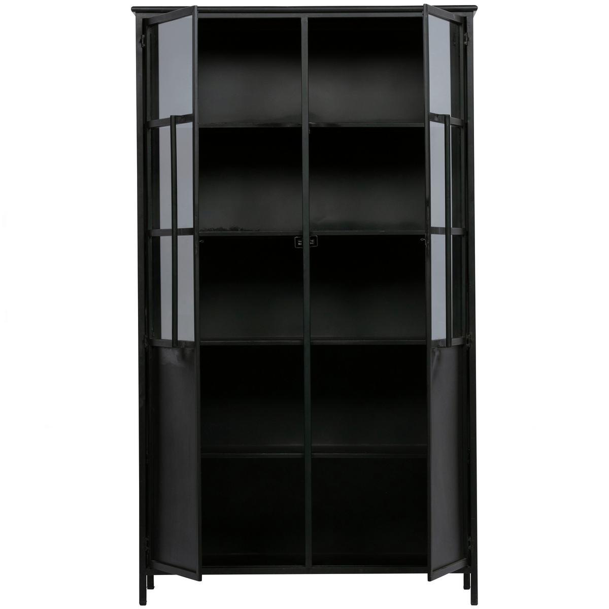 Vitrine Exhibit Schwarz B: 99 Cm - Schwarz, Design, Glas/Metall (99/170/44cm) - Livetastic