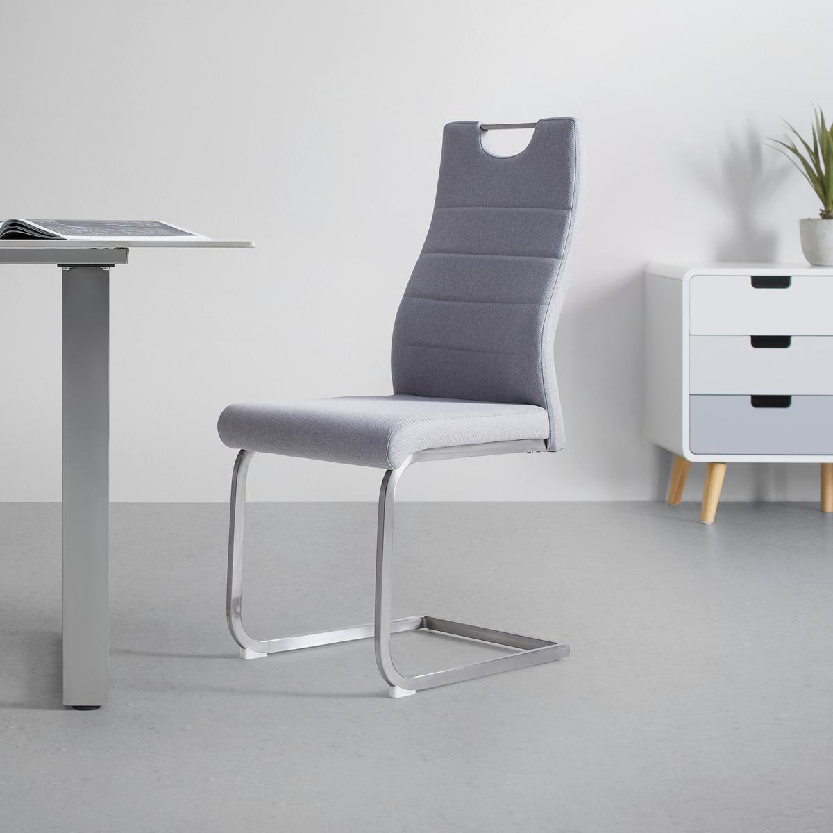 Szánkótalpas Szék New York S - nemesacél/szürke, Konventionell, textil/fém (58/101/44cm) - Nedis SmartLife