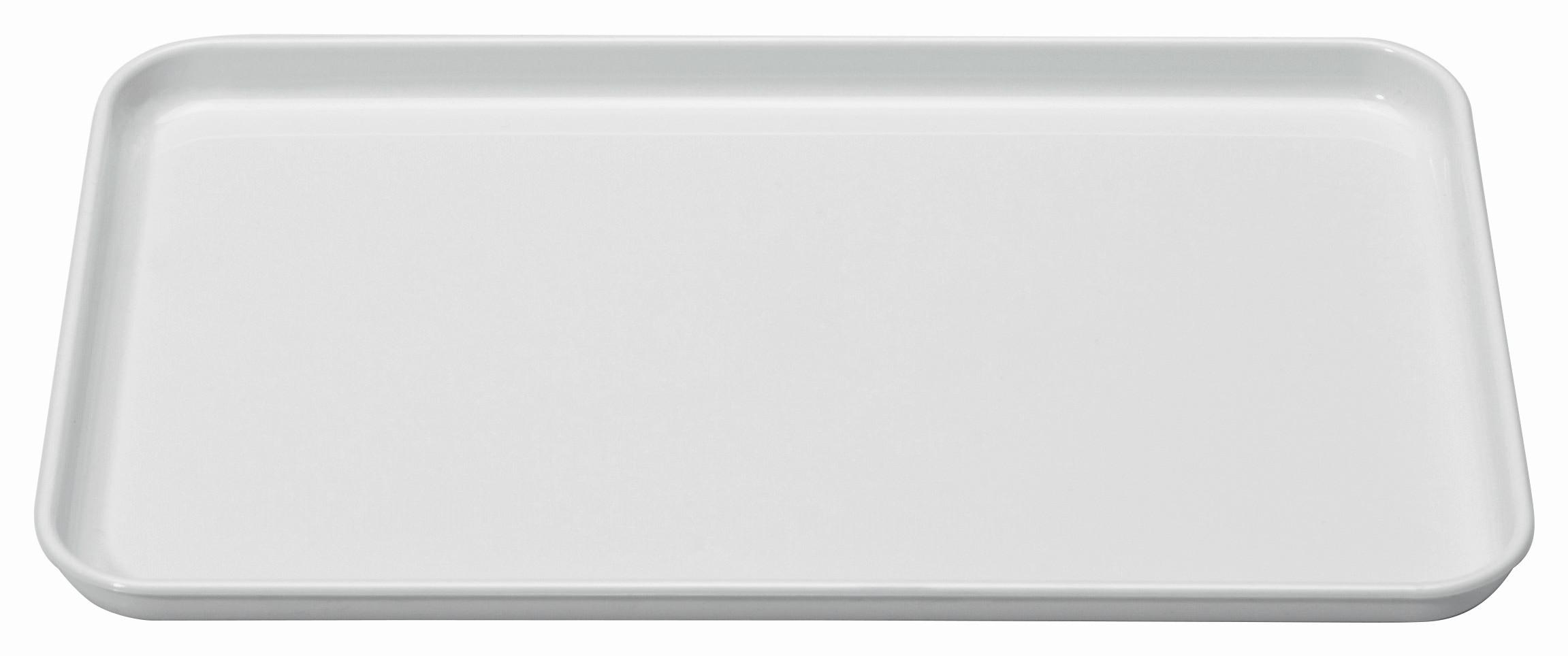 Tablett Aus Kunststoff Britta 30x18 Cm, Weiß - Weiß, KONVENTIONELL, Kunststoff (30/18/2cm)