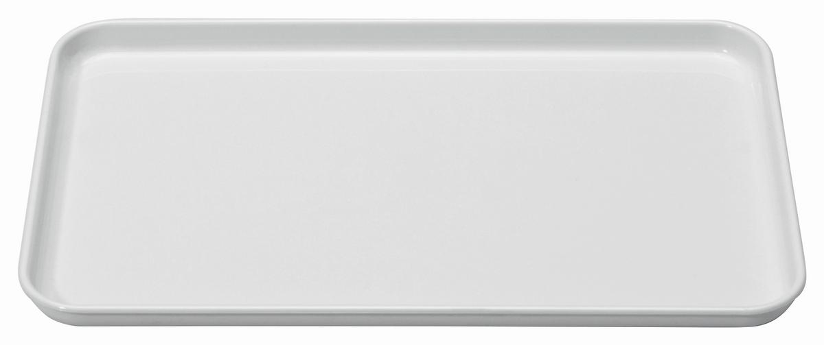 Tablett Aus Kunststoff Britta 30x18 Cm, Weiß - Weiß, KONVENTIONELL, Kunststoff (30/18/2cm)