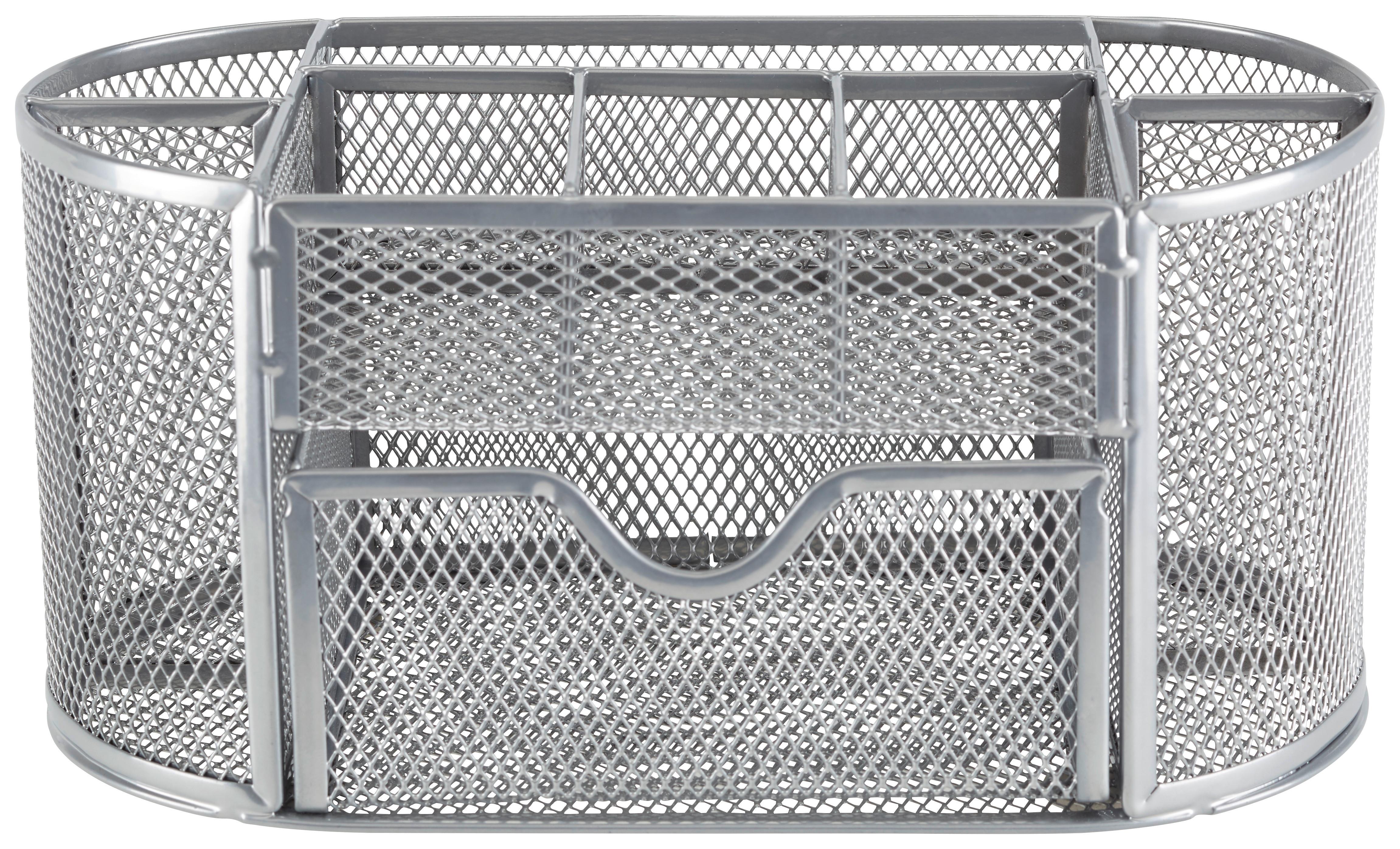 Držák na tužky MESH - šedá, Moderní, kov (22,3/10,5/11cm) - Mömax