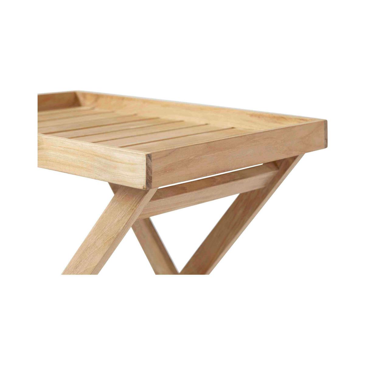 Gartentisch klappbar Tray Table Teakholz L 60 cm - Teakfarben, KONVENTIONELL, Holz (60/40/65cm) - MID.YOU